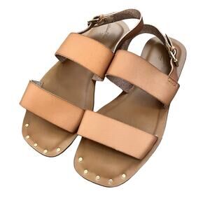 A NEW DAY Becca Studded Ankle Strap Sandals Tan 9.5